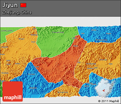 Political 3D Map of Jiyun