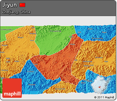 Political 3D Map of Jiyun