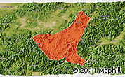 Political 3D Map of Jiyun, satellite outside