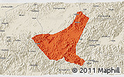 Political 3D Map of Jiyun, shaded relief outside