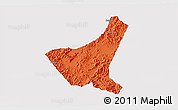 Political 3D Map of Jiyun, single color outside