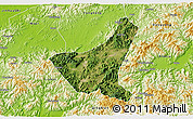 Satellite 3D Map of Jiyun, physical outside