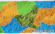 Satellite 3D Map of Jiyun, political outside