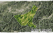 Satellite 3D Map of Jiyun, semi-desaturated