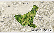 Satellite 3D Map of Jiyun, shaded relief outside