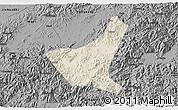 Shaded Relief 3D Map of Jiyun, darken, desaturated