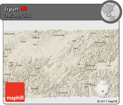 Shaded Relief 3D Map of Jiyun