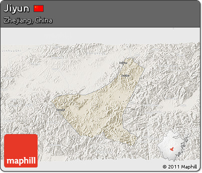 Shaded Relief 3D Map of Jiyun, lighten