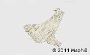 Shaded Relief 3D Map of Jiyun, single color outside