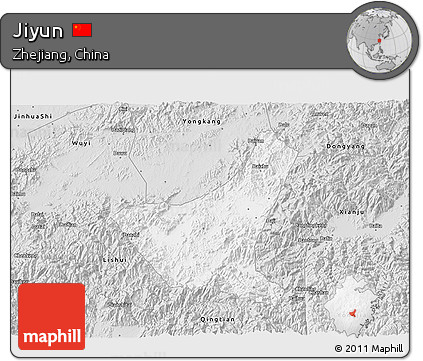 Silver Style 3D Map of Jiyun