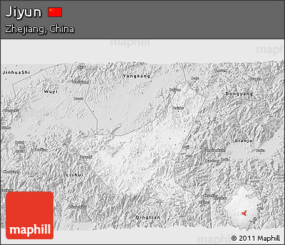 Silver Style 3D Map of Jiyun