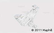 Silver Style 3D Map of Jiyun, single color outside