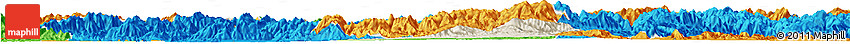 Shaded Relief Horizon Map of Jiyun, political outside