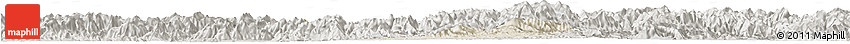 Shaded Relief Horizon Map of Jiyun, semi-desaturated