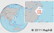 Gray Location Map of Jiyun, highlighted parent region