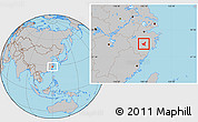 Gray Location Map of Jiyun