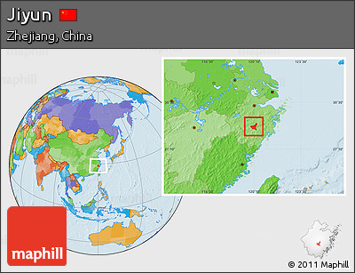 Political Location Map of Jiyun