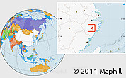 Political Location Map of Jiyun, highlighted country
