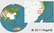 Satellite Location Map of Jiyun, highlighted country