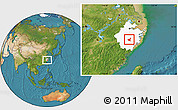 Satellite Location Map of Jiyun, highlighted parent region