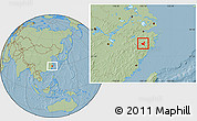 Savanna Style Location Map of Jiyun, hill shading