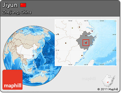 Shaded Relief Location Map of Jiyun, highlighted country, highlighted parent region