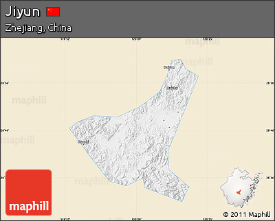 Classic Style Map of Jiyun, single color outside