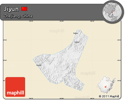 Classic Style Map of Jiyun, single color outside