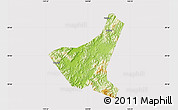 Physical Map of Jiyun, cropped outside