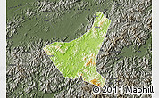 Physical Map of Jiyun, darken, semi-desaturated