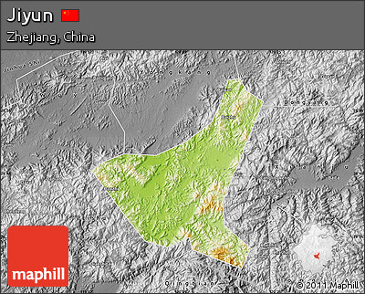 Physical Map of Jiyun, desaturated