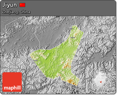Physical Map of Jiyun, desaturated
