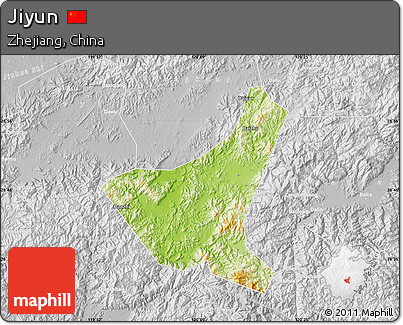 Physical Map of Jiyun, lighten, desaturated