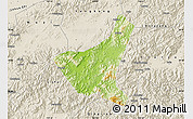 Physical Map of Jiyun, shaded relief outside