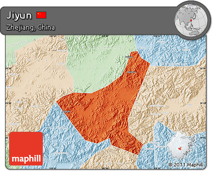 Political Map of Jiyun, lighten