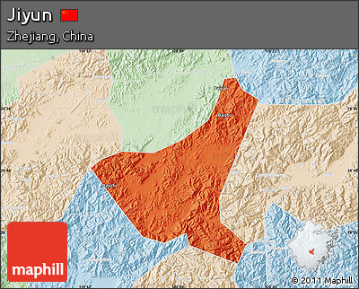 Political Map of Jiyun, lighten