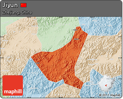 Political Map of Jiyun, lighten