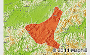 Political Map of Jiyun, physical outside