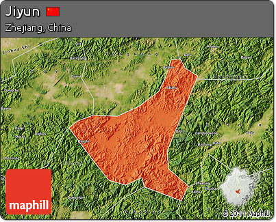 Political Map of Jiyun, satellite outside