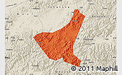 Political Map of Jiyun, shaded relief outside