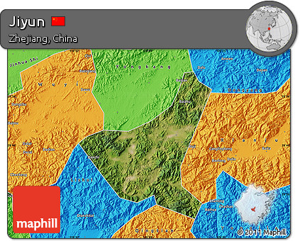Satellite Map of Jiyun, political outside