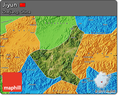 Satellite Map of Jiyun, political outside