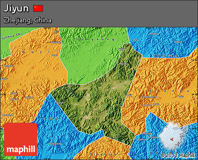 Satellite Map of Jiyun, political outside