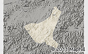 Shaded Relief Map of Jiyun, darken, semi-desaturated