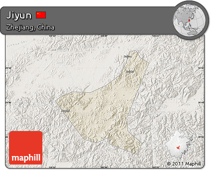 Shaded Relief Map of Jiyun, lighten