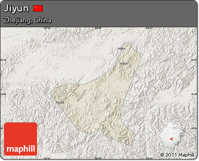Shaded Relief Map of Jiyun, lighten