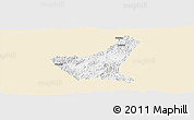 Classic Style Panoramic Map of Jiyun, single color outside