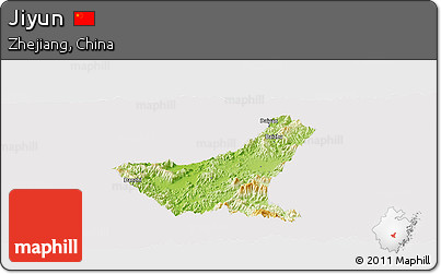 Physical Panoramic Map of Jiyun, cropped outside