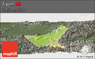 Physical Panoramic Map of Jiyun, darken, semi-desaturated
