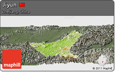 Physical Panoramic Map of Jiyun, darken, semi-desaturated